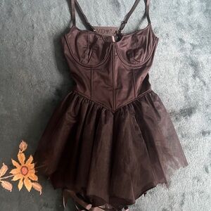 NWT Fleeting Optimism Mini Bat Dress. Widow Black Corset Dress. Size Large